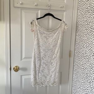 White Lacey Dress Off the Shoulder